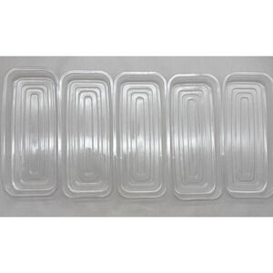 Rectangular 5 Pieces of 9 by 4 Inch Clear Thick Plastic Heavy Duty Sturdy *READ